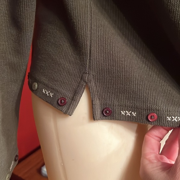 EUC Christopher & Banks olive green for zip cardigan - Picture 4 of 14